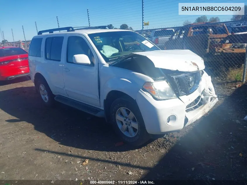 2012 Nissan Pathfinder Sv VIN: 5N1AR1NB8CC604209 Lot: 40805662