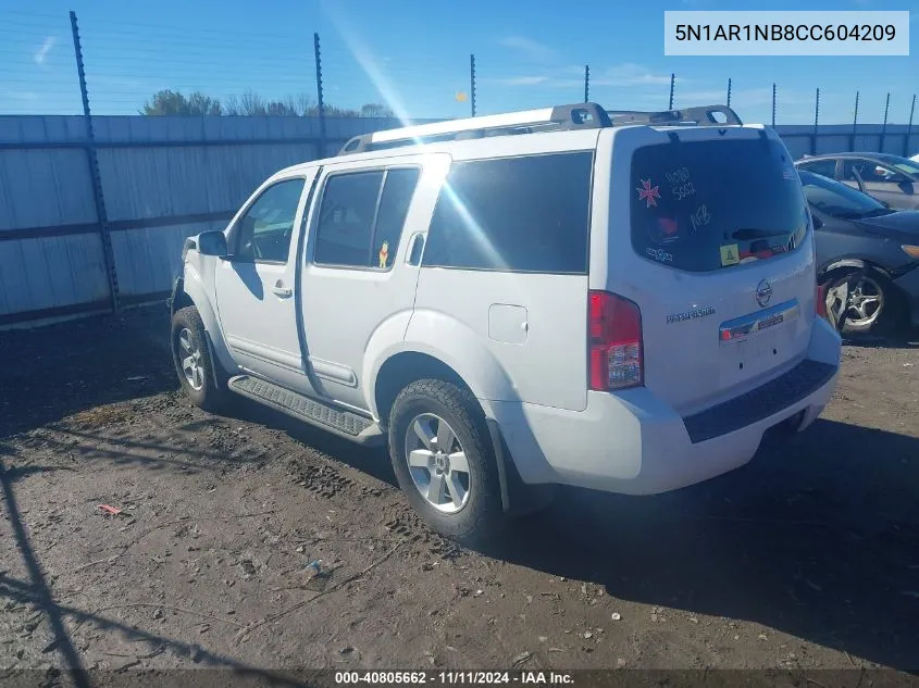 2012 Nissan Pathfinder Sv VIN: 5N1AR1NB8CC604209 Lot: 40805662