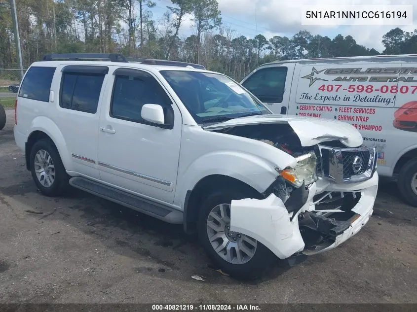 2012 Nissan Pathfinder Le VIN: 5N1AR1NN1CC616194 Lot: 40821219