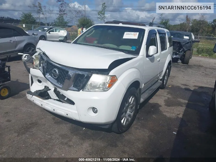 2012 Nissan Pathfinder Le VIN: 5N1AR1NN1CC616194 Lot: 40821219