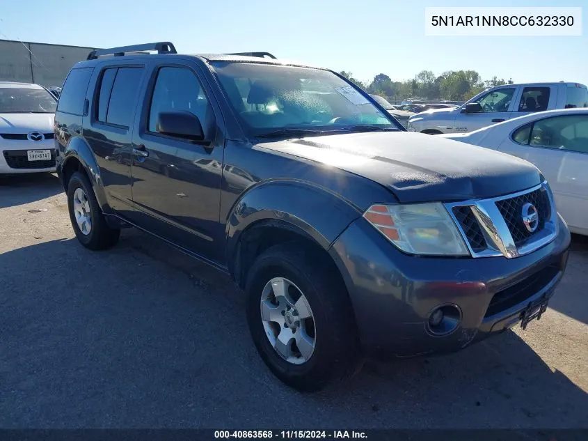 2012 Nissan Pathfinder S VIN: 5N1AR1NN8CC632330 Lot: 40863568