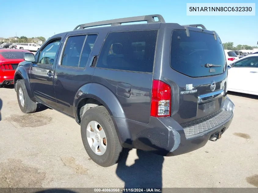 2012 Nissan Pathfinder S VIN: 5N1AR1NN8CC632330 Lot: 40863568