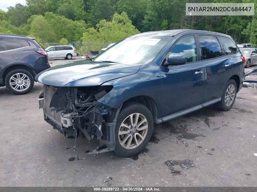 2013 Nissan Pathfinder S VIN: 5N1AR2MN2DC684447 Lot: 39289723