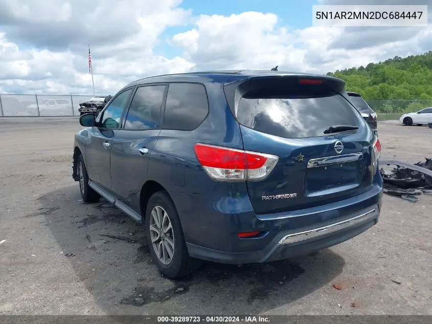 2013 Nissan Pathfinder S VIN: 5N1AR2MN2DC684447 Lot: 39289723