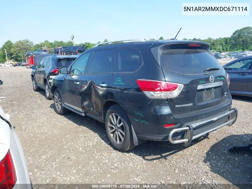 2013 Nissan Pathfinder Sl VIN: 5N1AR2MMXDC671114 Lot: 39809770