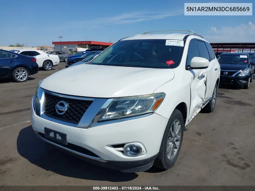 2013 Nissan Pathfinder Sl VIN: 5N1AR2MN3DC685669 Lot: 39912403