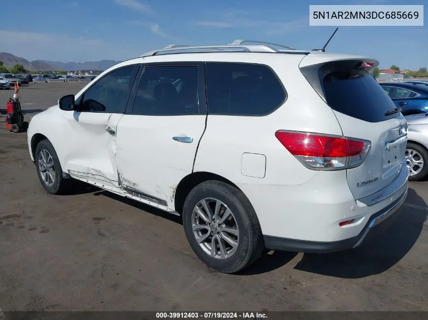 2013 Nissan Pathfinder Sl VIN: 5N1AR2MN3DC685669 Lot: 39912403