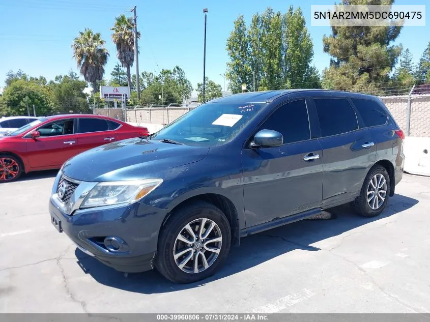 2013 Nissan Pathfinder S VIN: 5N1AR2MM5DC690475 Lot: 39960806