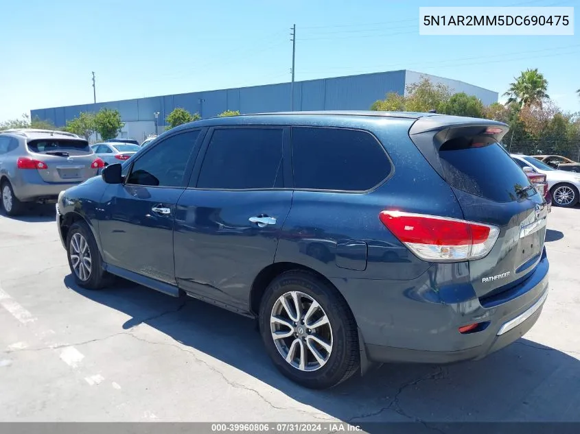 2013 Nissan Pathfinder S VIN: 5N1AR2MM5DC690475 Lot: 39960806