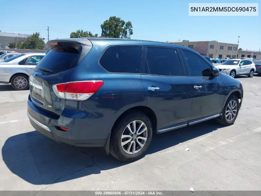 2013 Nissan Pathfinder S VIN: 5N1AR2MM5DC690475 Lot: 39960806