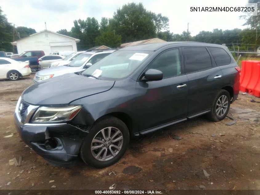 2013 Nissan Pathfinder S VIN: 5N1AR2MN4DC687205 Lot: 40053692