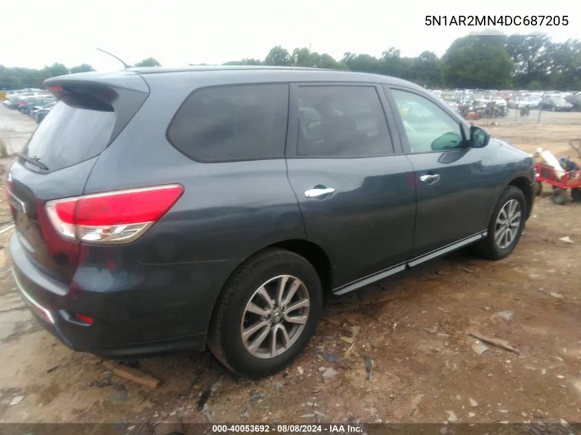 2013 Nissan Pathfinder S VIN: 5N1AR2MN4DC687205 Lot: 40053692