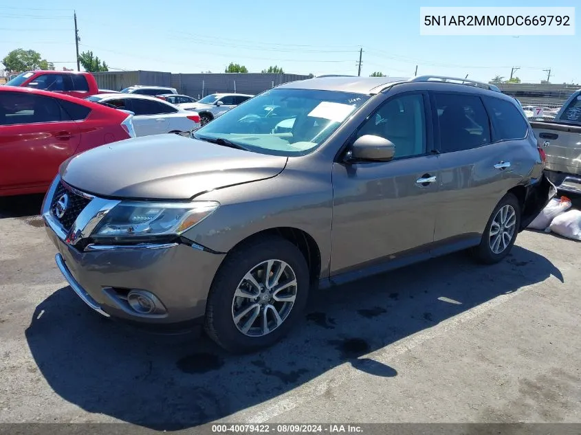 2013 Nissan Pathfinder Sv VIN: 5N1AR2MM0DC669792 Lot: 40079422