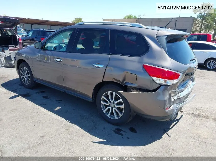 2013 Nissan Pathfinder Sv VIN: 5N1AR2MM0DC669792 Lot: 40079422