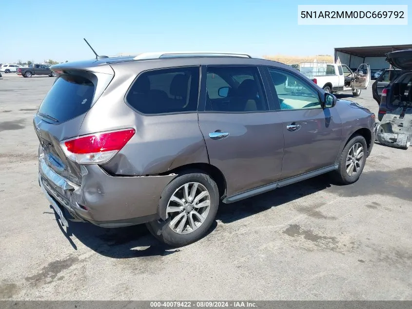 2013 Nissan Pathfinder Sv VIN: 5N1AR2MM0DC669792 Lot: 40079422