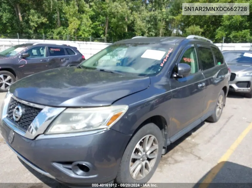 2013 Nissan Pathfinder Sv VIN: 5N1AR2MNXDC662728 Lot: 40161012