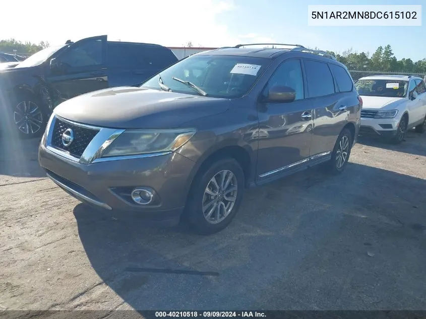 2013 Nissan Pathfinder Sl VIN: 5N1AR2MN8DC615102 Lot: 40210518