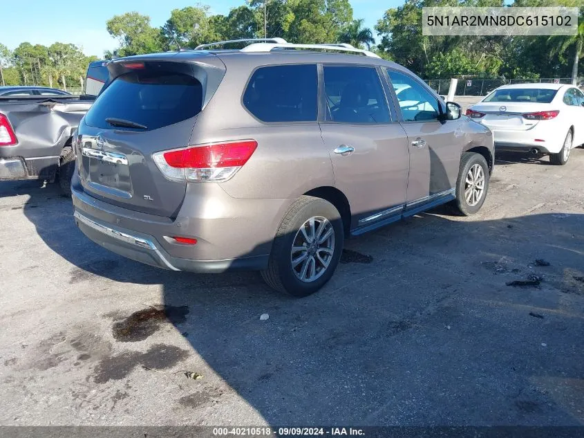 5N1AR2MN8DC615102 2013 Nissan Pathfinder Sl