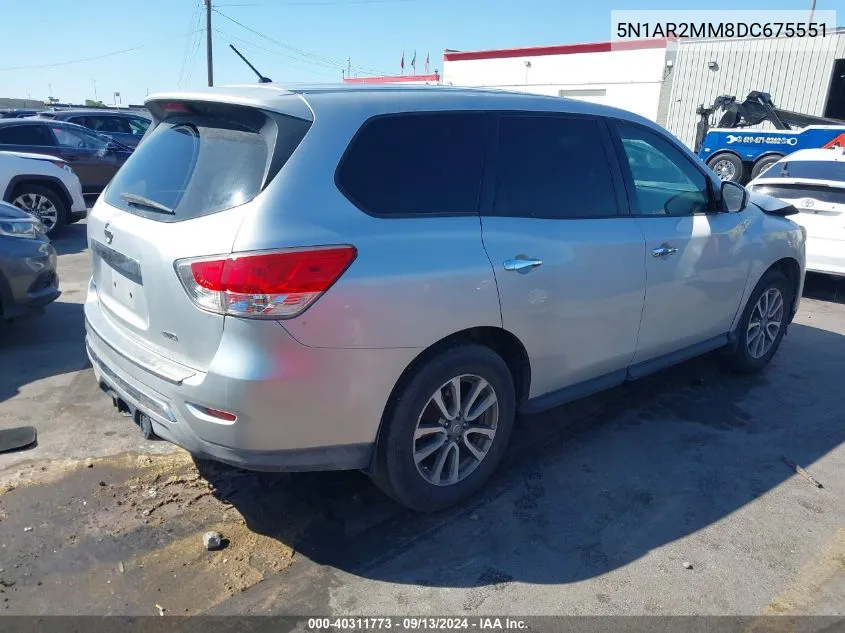 2013 Nissan Pathfinder S VIN: 5N1AR2MM8DC675551 Lot: 40311773