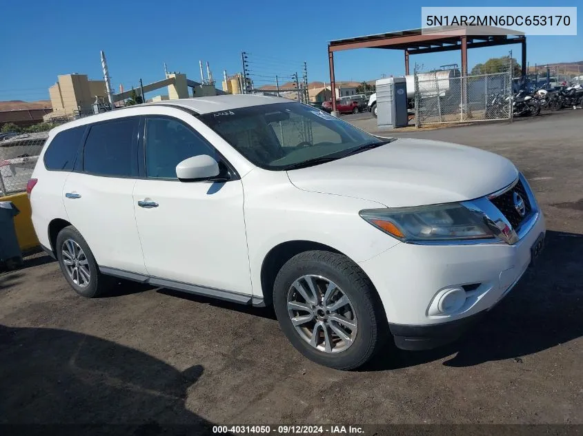 2013 Nissan Pathfinder S VIN: 5N1AR2MN6DC653170 Lot: 40314050