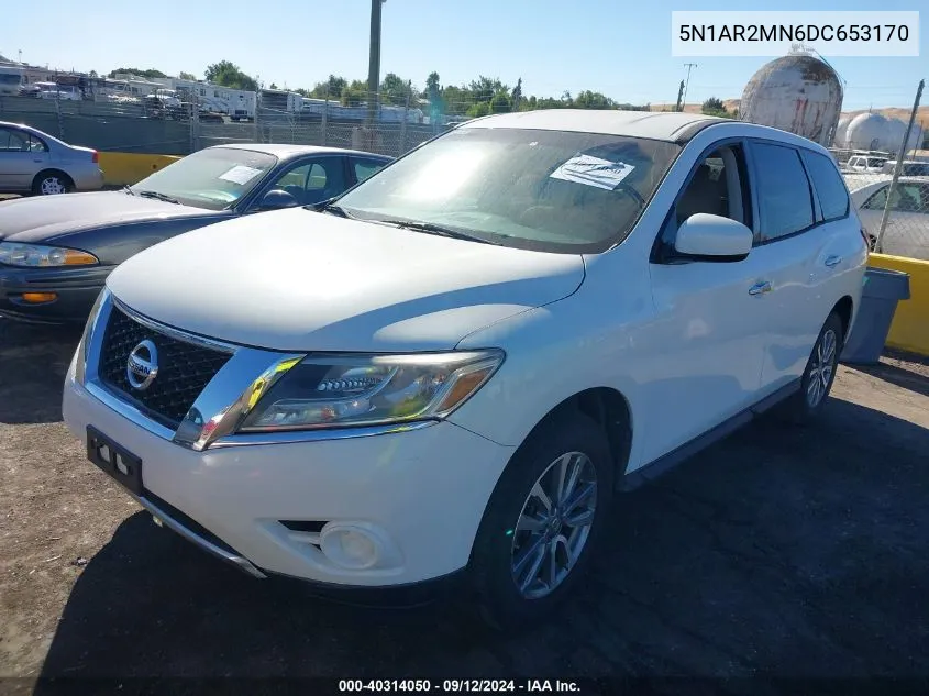 2013 Nissan Pathfinder S VIN: 5N1AR2MN6DC653170 Lot: 40314050