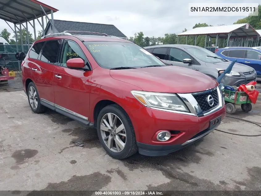 2013 Nissan Pathfinder Platinum VIN: 5N1AR2MM2DC619511 Lot: 40361003