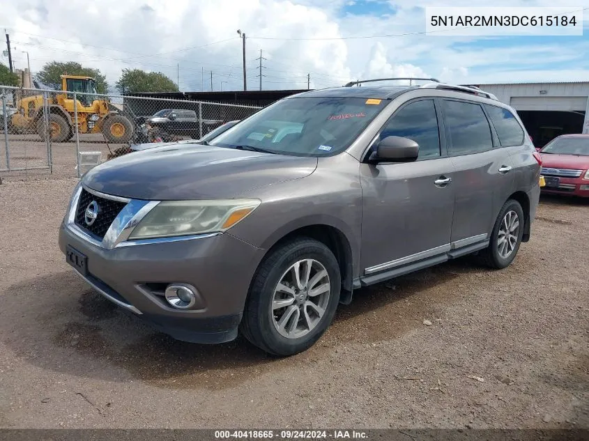 2013 Nissan Pathfinder Sl VIN: 5N1AR2MN3DC615184 Lot: 40418665