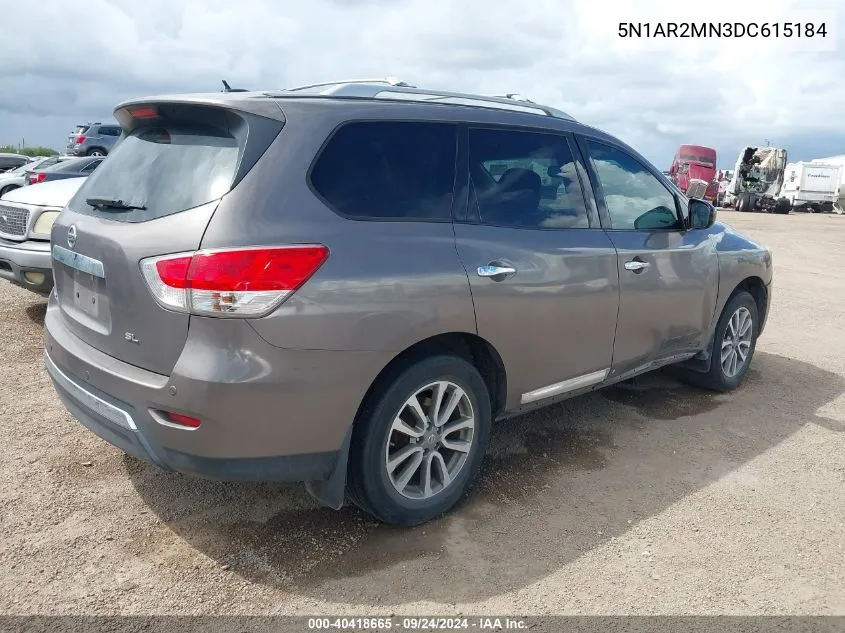 2013 Nissan Pathfinder Sl VIN: 5N1AR2MN3DC615184 Lot: 40418665