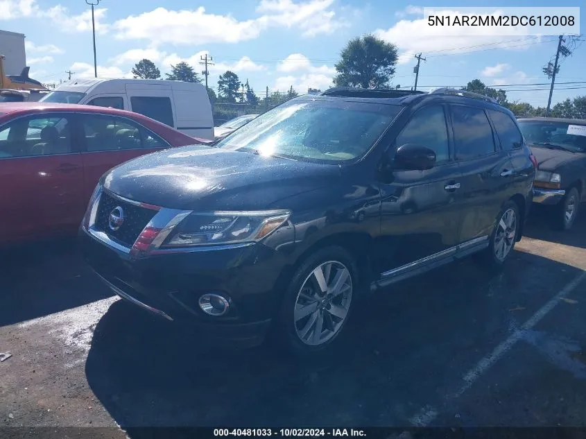 2013 Nissan Pathfinder Platinum VIN: 5N1AR2MM2DC612008 Lot: 40481033