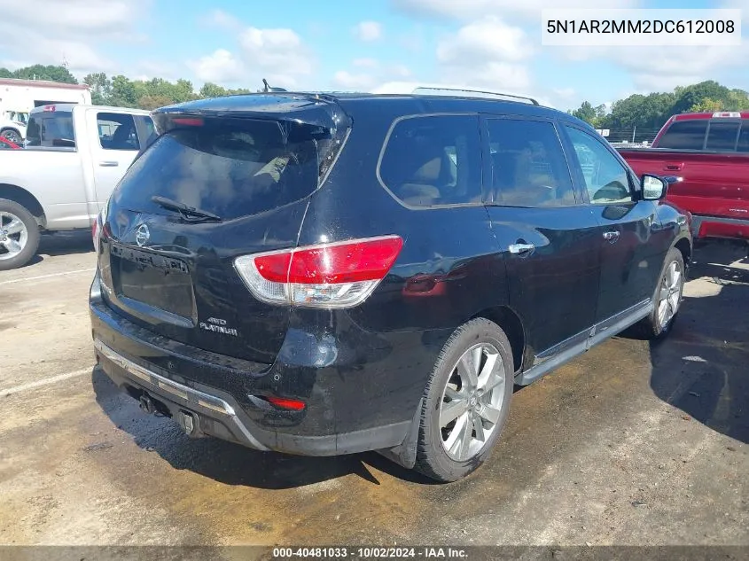 2013 Nissan Pathfinder Platinum VIN: 5N1AR2MM2DC612008 Lot: 40481033