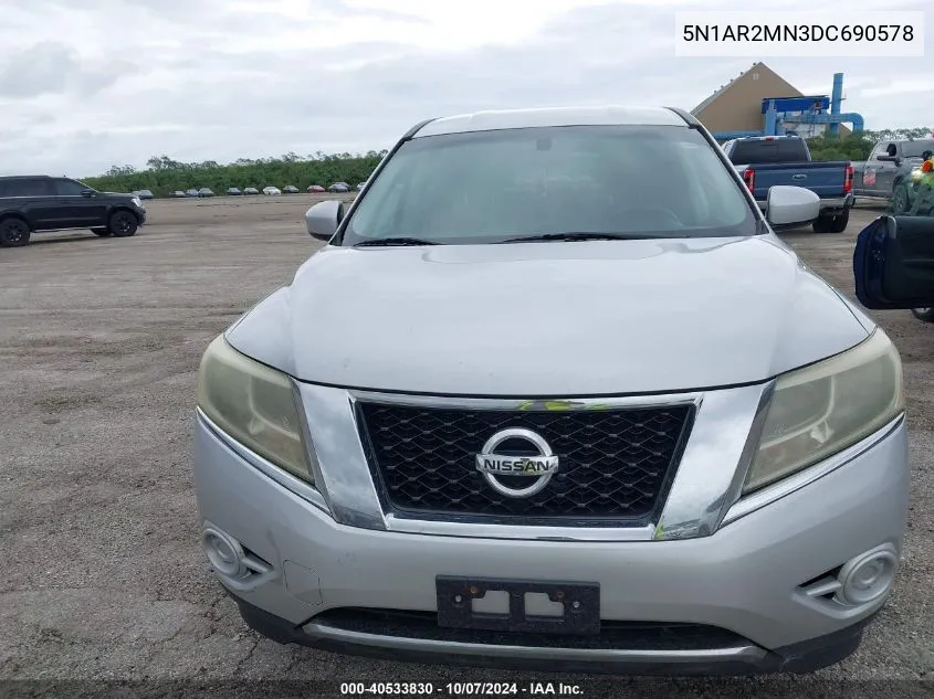 2013 Nissan Pathfinder S VIN: 5N1AR2MN3DC690578 Lot: 40533830