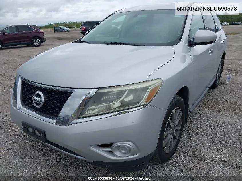 2013 Nissan Pathfinder S VIN: 5N1AR2MN3DC690578 Lot: 40533830