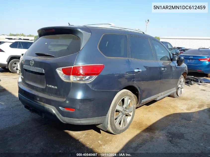 2013 Nissan Pathfinder S/Sv/Sl/Platinum VIN: 5N1AR2MN1DC612459 Lot: 40540487