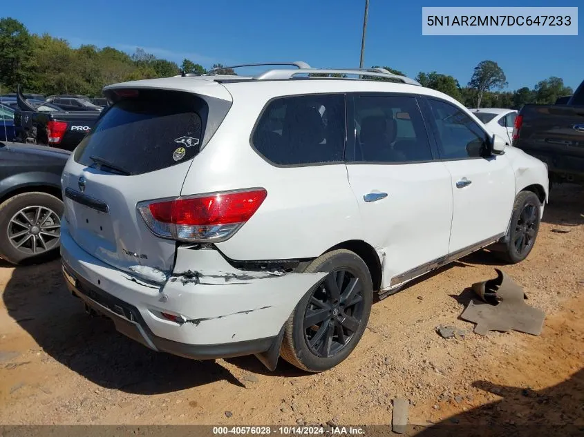 2013 Nissan Pathfinder S/Sv/Sl/Platinum VIN: 5N1AR2MN7DC647233 Lot: 40576028