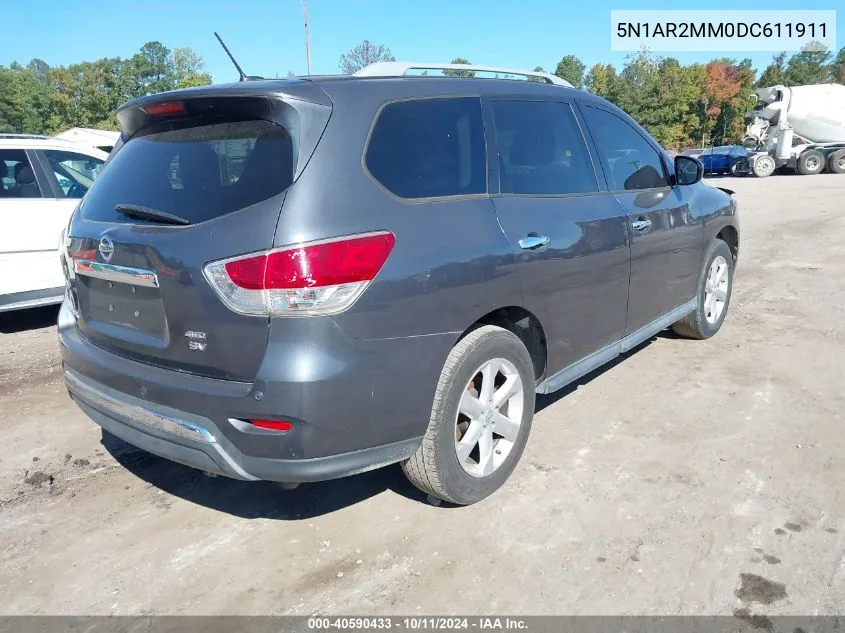 2013 Nissan Pathfinder Sv VIN: 5N1AR2MM0DC611911 Lot: 40590433