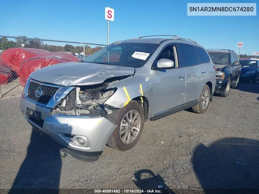 2013 Nissan Pathfinder Sl VIN: 5N1AR2MN8DC674280 Lot: 40591492