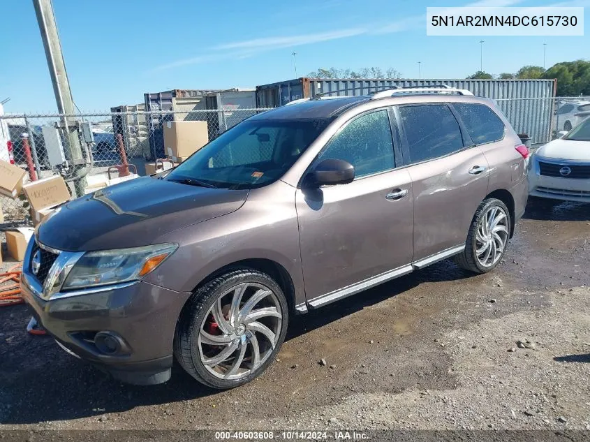 2013 Nissan Pathfinder Sv VIN: 5N1AR2MN4DC615730 Lot: 40603608