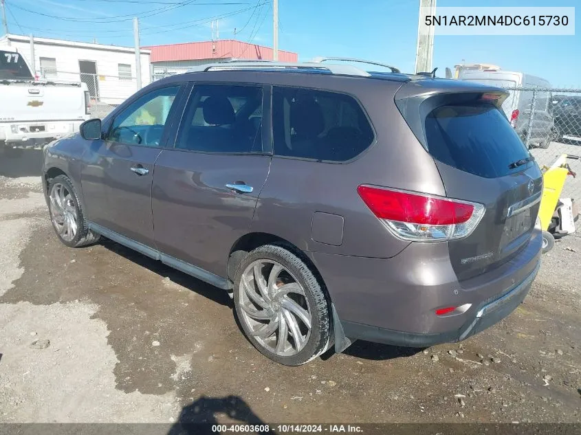 2013 Nissan Pathfinder Sv VIN: 5N1AR2MN4DC615730 Lot: 40603608