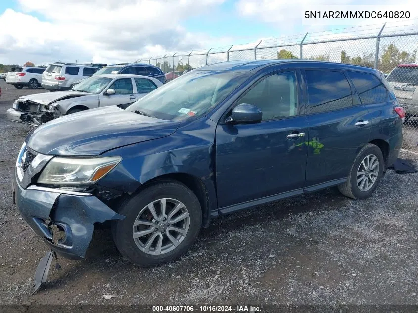 2013 Nissan Pathfinder S VIN: 5N1AR2MMXDC640820 Lot: 40607706