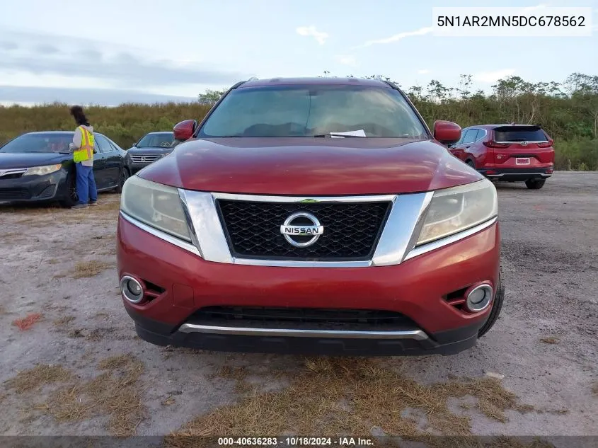 2013 Nissan Pathfinder Sl VIN: 5N1AR2MN5DC678562 Lot: 40636283