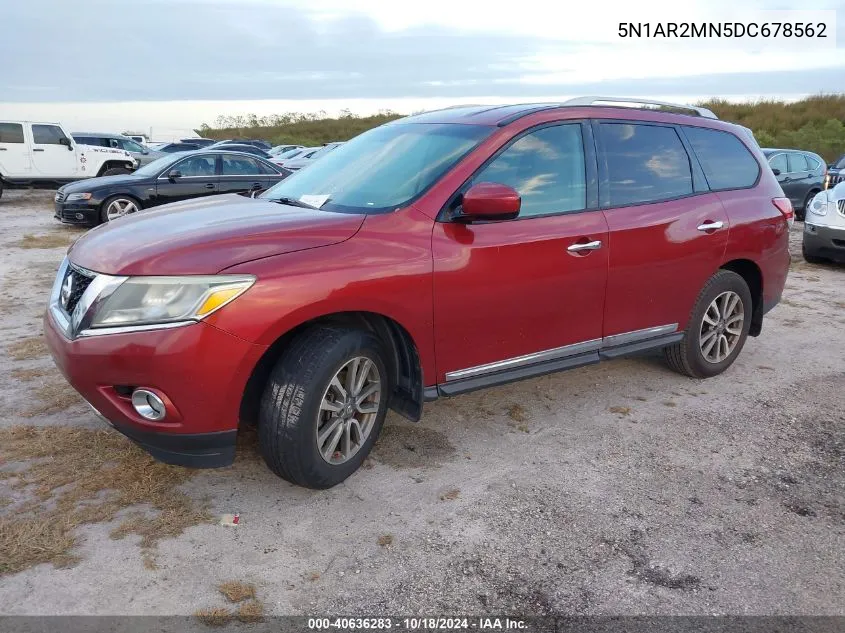 2013 Nissan Pathfinder Sl VIN: 5N1AR2MN5DC678562 Lot: 40636283