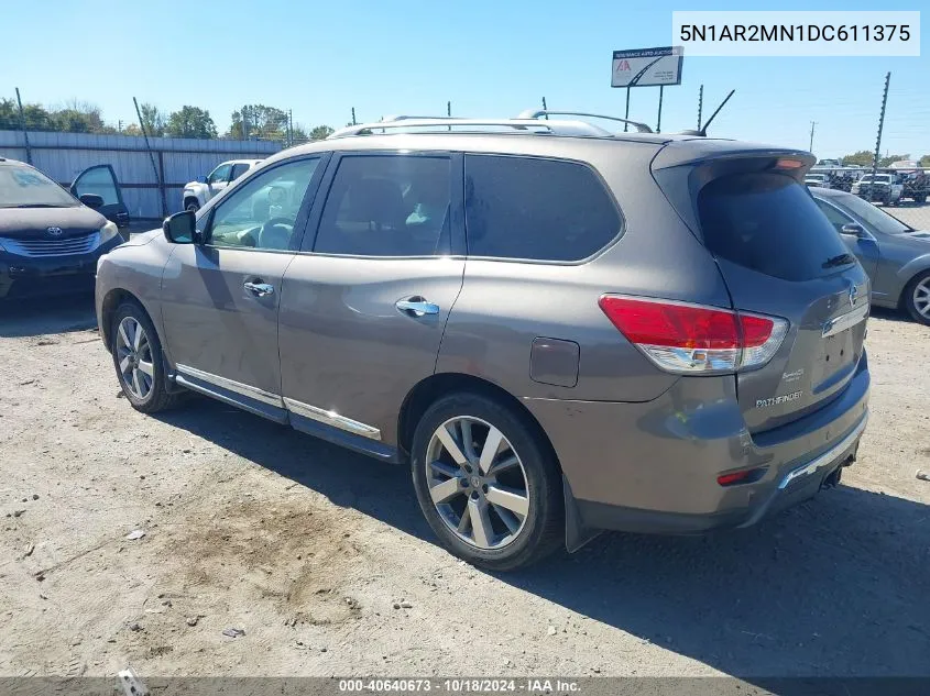 2013 Nissan Pathfinder Platinum VIN: 5N1AR2MN1DC611375 Lot: 40640673