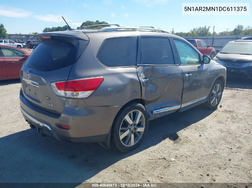 2013 Nissan Pathfinder Platinum VIN: 5N1AR2MN1DC611375 Lot: 40640673