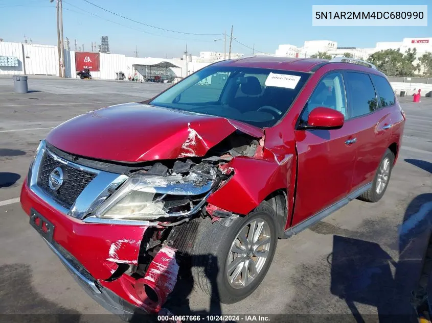 2013 Nissan Pathfinder Sv VIN: 5N1AR2MM4DC680990 Lot: 40667666