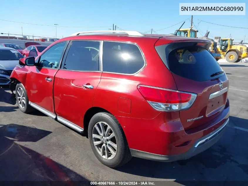 2013 Nissan Pathfinder Sv VIN: 5N1AR2MM4DC680990 Lot: 40667666