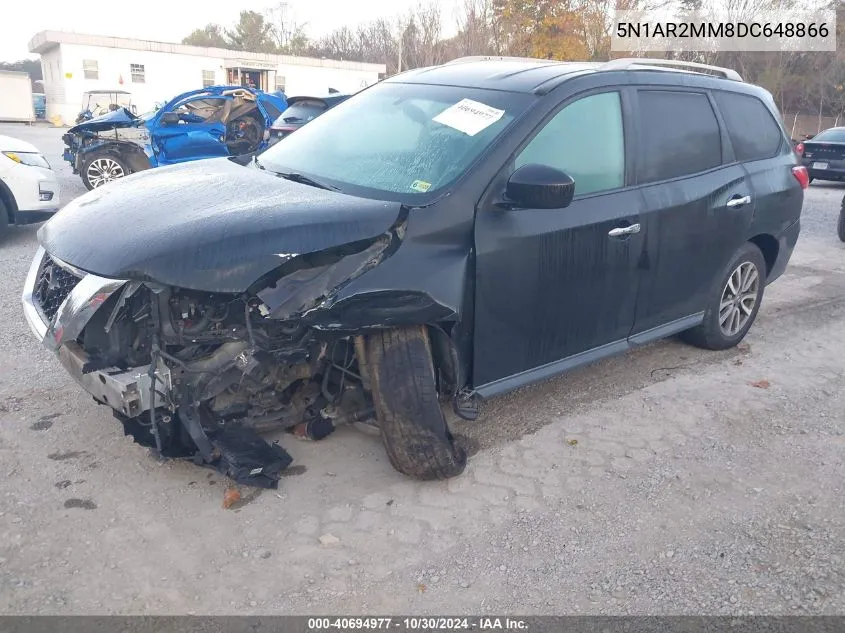 2013 Nissan Pathfinder Sv VIN: 5N1AR2MM8DC648866 Lot: 40694977