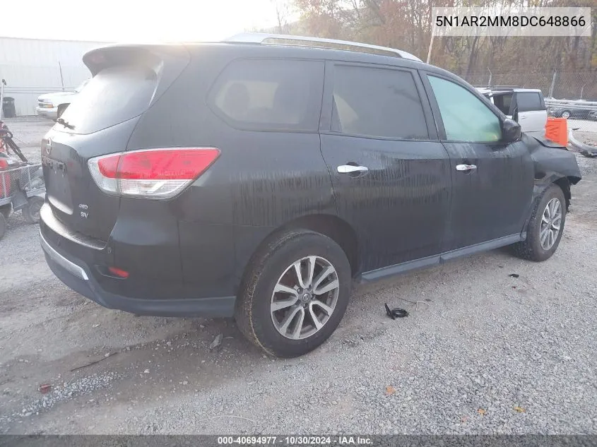 2013 Nissan Pathfinder Sv VIN: 5N1AR2MM8DC648866 Lot: 40694977