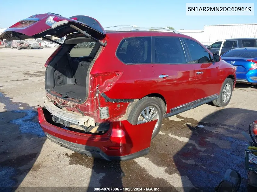 2013 Nissan Pathfinder Sl VIN: 5N1AR2MN2DC609649 Lot: 40707896