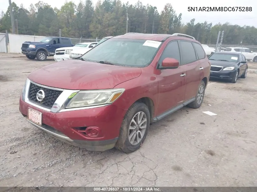 2013 Nissan Pathfinder Sv VIN: 5N1AR2MM8DC675288 Lot: 40726837