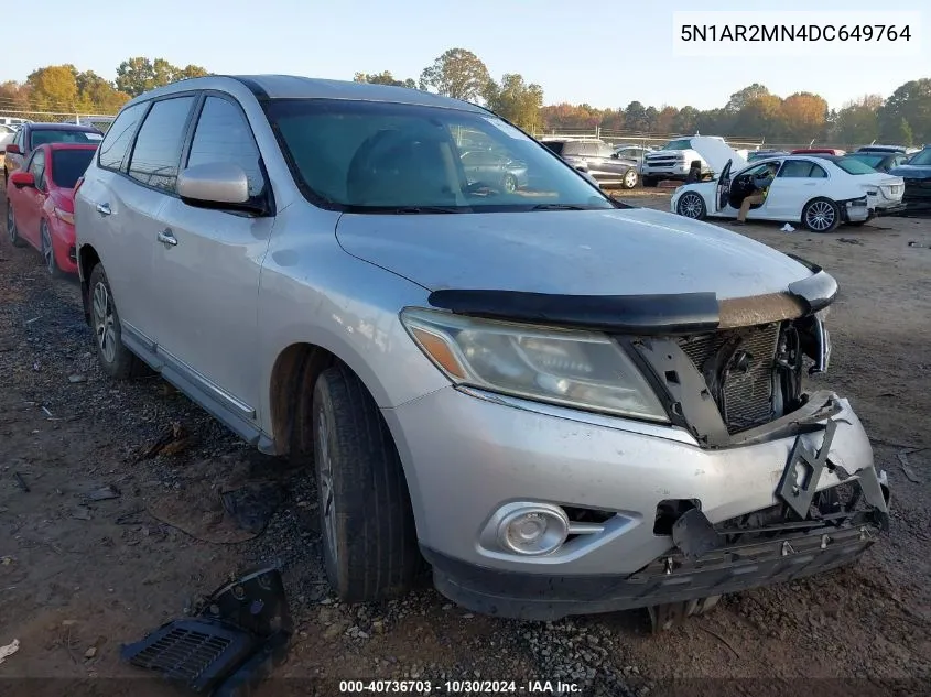 2013 Nissan Pathfinder S VIN: 5N1AR2MN4DC649764 Lot: 40736703